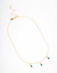 Gold Plated Brass Triangular Pear Drop Necklace - link has visual effect only