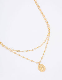 Gold Plated Layered Coin Necklace - link has visual effect only