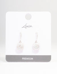 Silver Plated Cubic Zirconia & Freshwater Pearl Hook Drop Earrings - link has visual effect only