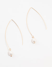 Gold Fine Pearl Drop Earrings - link has visual effect only