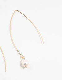 Gold Fine Pearl Drop Earrings - link has visual effect only