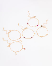 Gold Star Moon Bracelet & Anklet 5-Pack - link has visual effect only