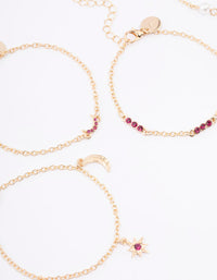 Gold Star Moon Bracelet & Anklet 5-Pack - link has visual effect only