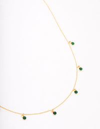 Gold Plated Mini Diamante Necklace - link has visual effect only