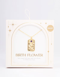 Gold Plated February Birth Month Flower Pendant Necklace - link has visual effect only