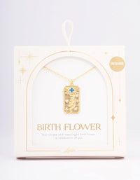 Gold Plated December Birth Month Flower Pendant Necklace - link has visual effect only