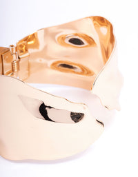 Gold Large Abstract Wrist Cuff - link has visual effect only