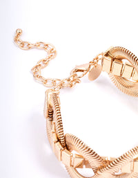 Gold Multi Wrapped Adjustable Bracelet - link has visual effect only