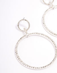 Silver Diamante Circle Drop Earrings - link has visual effect only