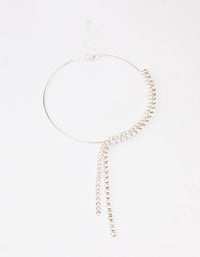 Silver Diamante Layered Drop Choker Necklace - link has visual effect only