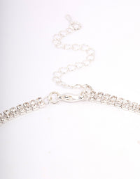 Silver Duo Diamante Drop Necklace - link has visual effect only