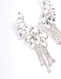 Rhodium Multi Diamante Cupchain Ear Cuff - link has visual effect only