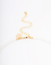 Gold Plated Letter A Initial & Pearl Pendant Necklace - link has visual effect only