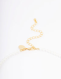 Gold Plated Letter S Initial & Pearl Pendant Necklace - link has visual effect only