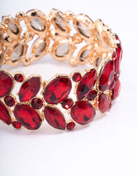 Red Adjustable Multi Stone Stretch Bracelet - link has visual effect only