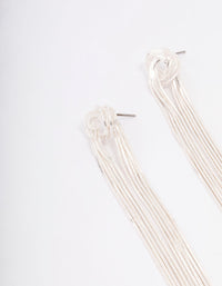 Silver Knotted Cupchain Drop Earrings - link has visual effect only