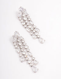 Rhodium Cascade Stone Drop Earrings - link has visual effect only