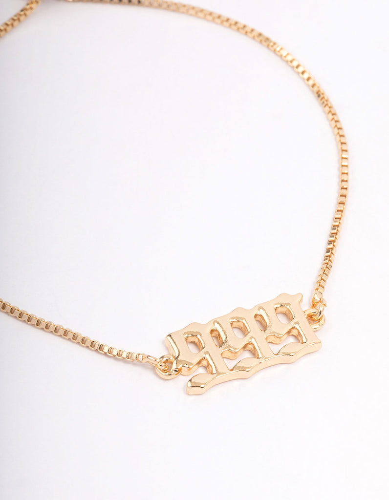 Gold Plated 999 Release Toggle Bracelet