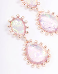 Rose Gold Iridescent Diamante Pear Drop Earrings - link has visual effect only