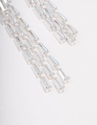 Silver Cubic Zirconia Triangular Baguette Drop Earrings - link has visual effect only