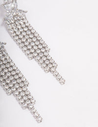 Silver Multi Cubic Zirconia Cup Chain Drop Earrings - link has visual effect only