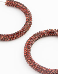 Maroon Crystal Wrapped Hoop Earrings - link has visual effect only