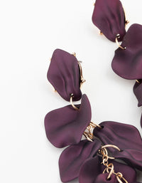 Purple Coated Petal Drop Earrings - link has visual effect only