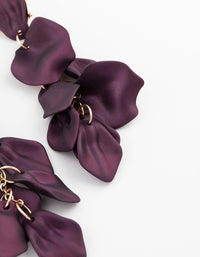 Purple Coated Petal Drop Earrings - link has visual effect only