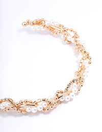 Gold Pearl & Diamante Choker - link has visual effect only