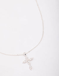 Silver Plated Large Marquise Cross Pendant Necklace - link has visual effect only