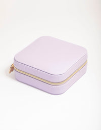 Purple Faux Leather Square Jewellery Case - link has visual effect only