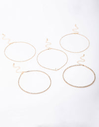 Gold Round & Pear Choker 5-Pack - link has visual effect only