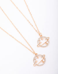 Gold Diamante Saturn Necklace Pack - link has visual effect only