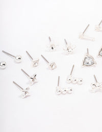 Silver Key Bow Earring 12-Pack - link has visual effect only