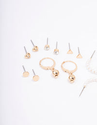 Gold Flower & Heart Earring 12-Pack - link has visual effect only