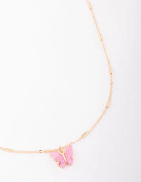 Gold Bar Chain Butterfly Short Necklace - link has visual effect only