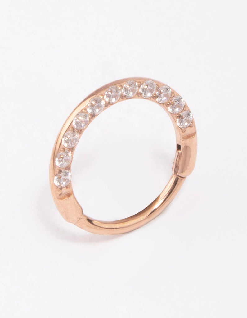 Rose Gold Plated Surgical Steel Clicker Ring