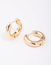 Gold Small Plain Clicker Hoop Earrings - link has visual effect only