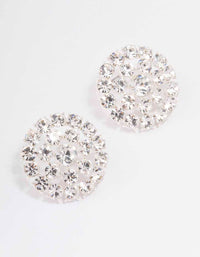 Silver Diamante Circle Stud Earrings - link has visual effect only