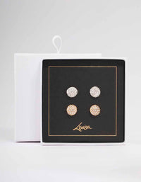 Mixed Metal Dome Stud Earring Pack - link has visual effect only