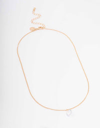 Gold Large Floating Diamante Necklace - link has visual effect only