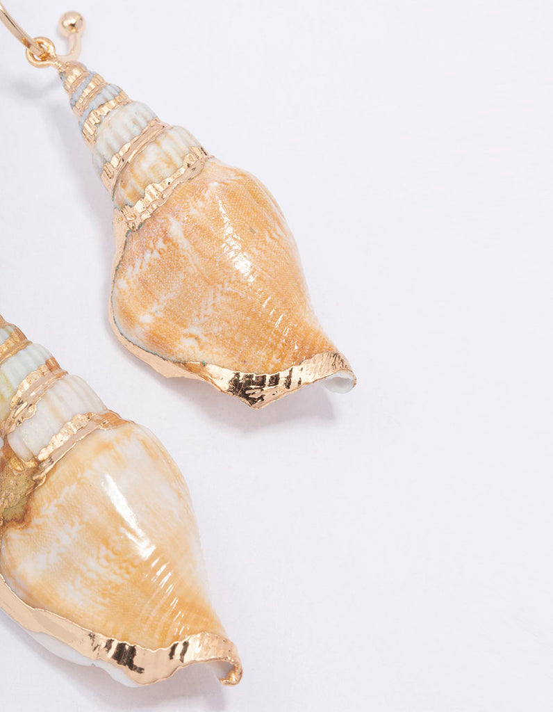 Natural Large Shell Hoop Earrings
