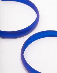 Blue Rubber Coated Hoop Earrings 60mm - link has visual effect only