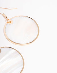 Gold Shell Disc Drop Earrings - link has visual effect only