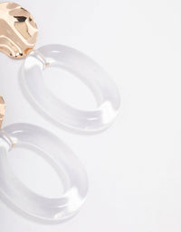 Gold Disc Transparent Drop Earrings - link has visual effect only