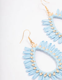 Gold Raffia Frayed Drop Earrings - link has visual effect only