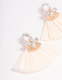 Gold Raffia Diamante Drop Earrings - link has visual effect only