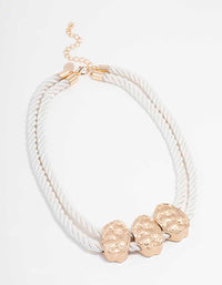 Mixed Rope Oval Textured Necklace - link has visual effect only