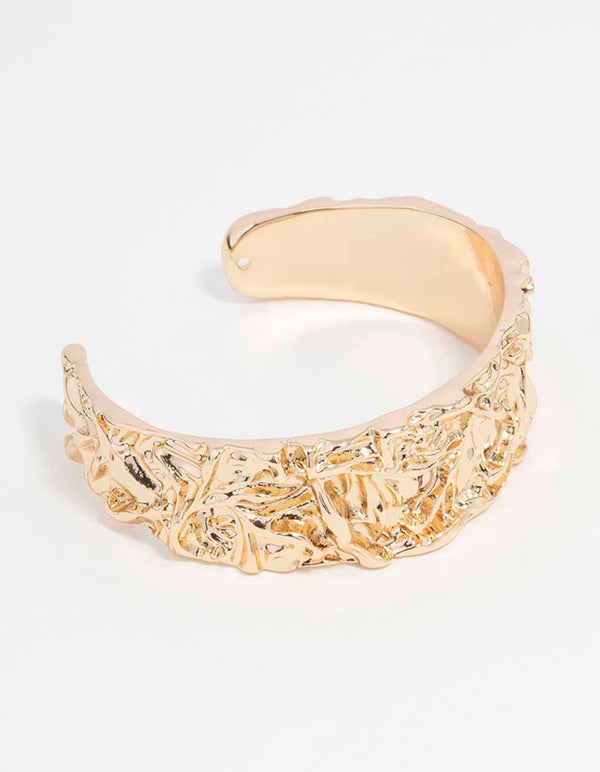 Gold Small Textured Multi Wrist Cuff