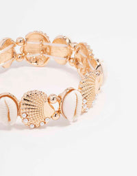 Gold Pearl Shell Stretch Bracelet - link has visual effect only